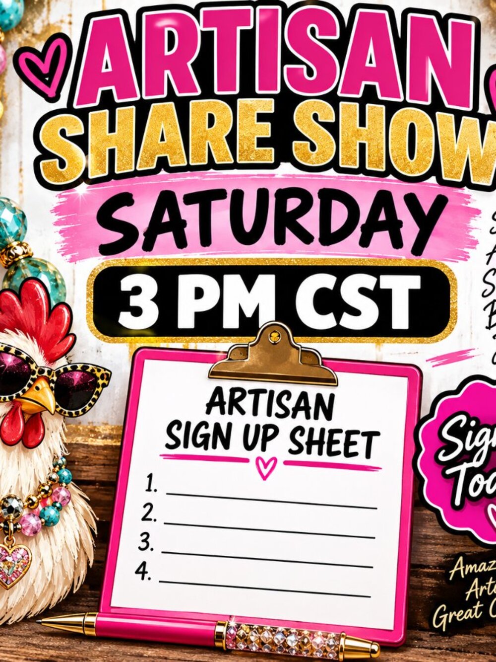 NOVEMBER  7TH SIGN UP SHEET SATURDAY,  3 Pm Cst